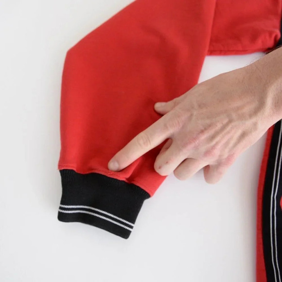 Vintage Nike Red Check Tag Red Quarter Zip made in U.S.A. "Polska" Logo Size XL - Picture 8 of 14